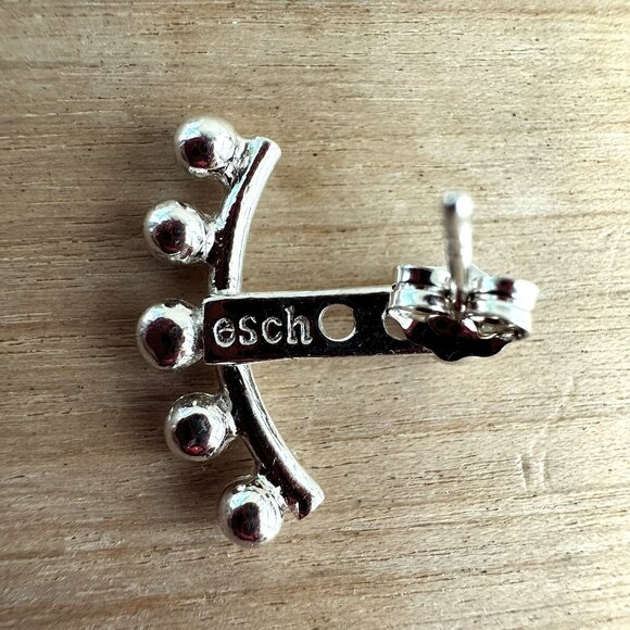 STERLING SILVER EARRINGS - ASSORTED HOOPS DANGLES POSTS - Lot of 13 pair - 50g - Picture 5 of 7